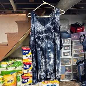 Tie-Dye Sleeveless Cold-Shoulder Top